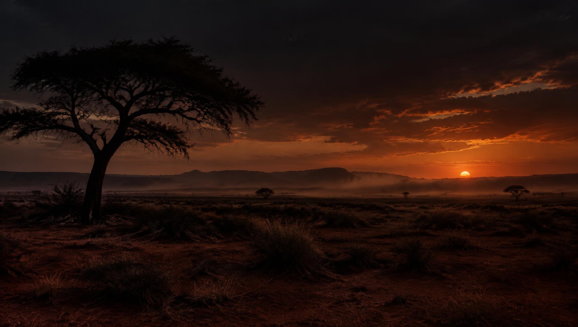 The Kalahari at dusk